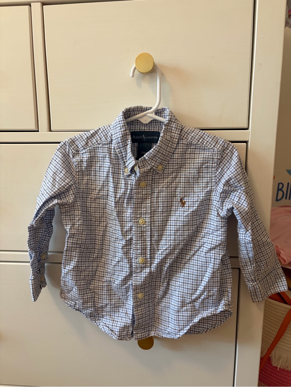 Ralph Lauren Blue Gingham Button Shirt 24 Months